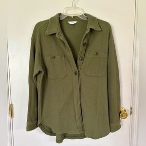 Time and Tru Olive Green Waffle Knit Top